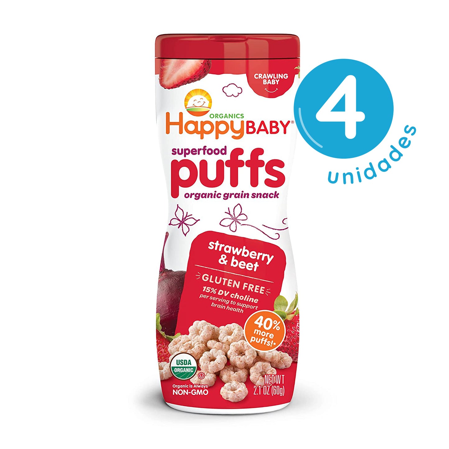 Puffs Fresa Remolacha 4 Unidades