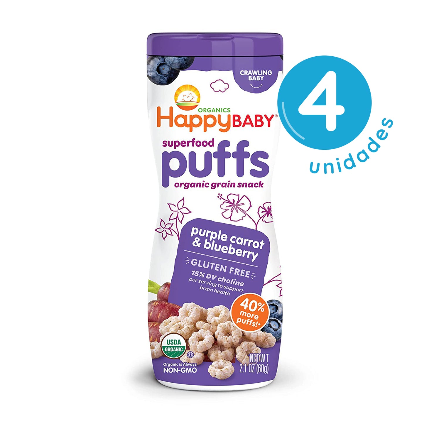 Puffs Zanahoria Morada y Arándanos x4