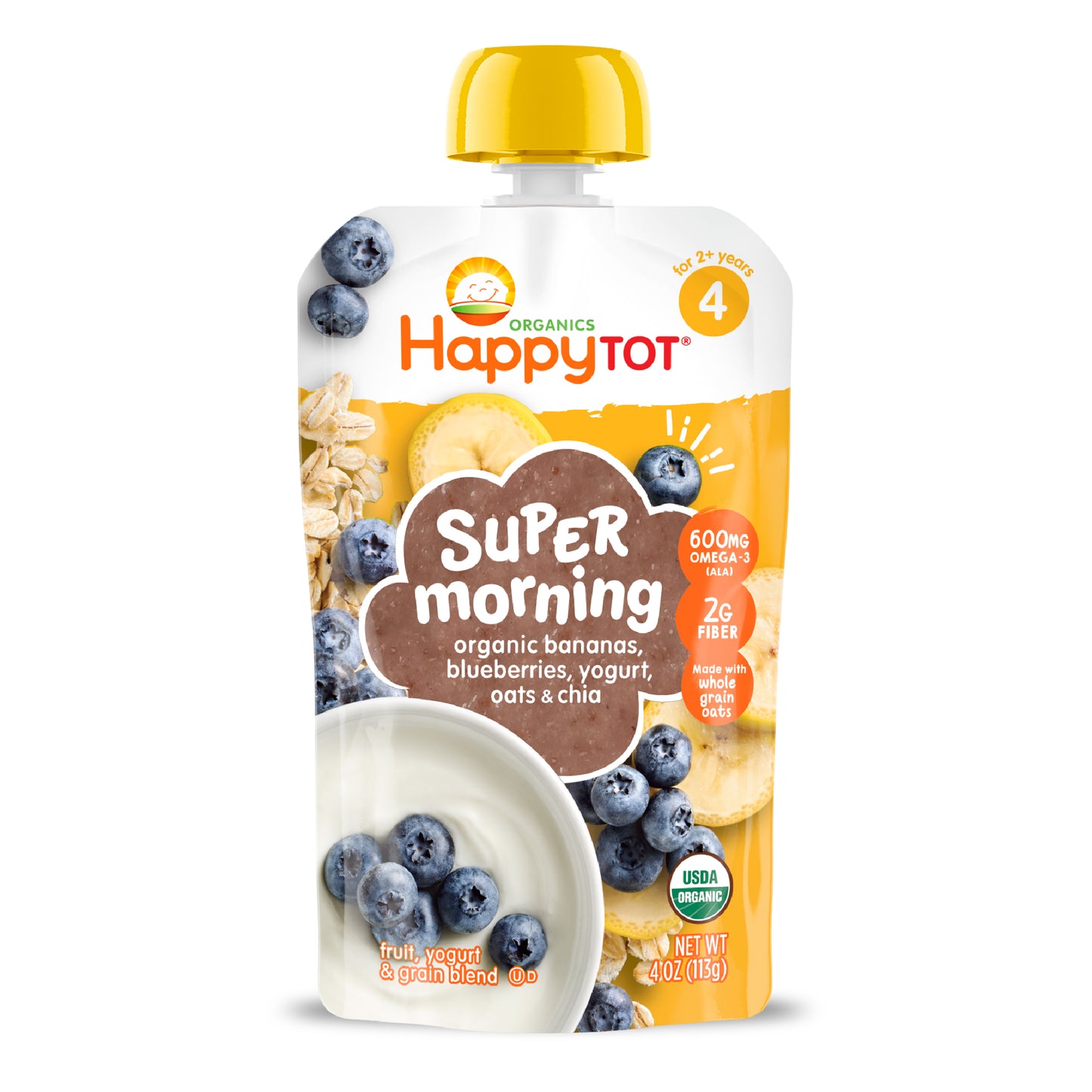 Compotas Super Mornings Banano, Arándano y Yogurt 8 Unidades