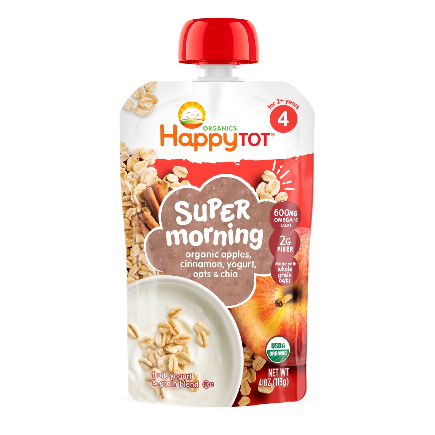 Compotas Super Mornings Manzana, Canela y Yogurt 8 Unidades
