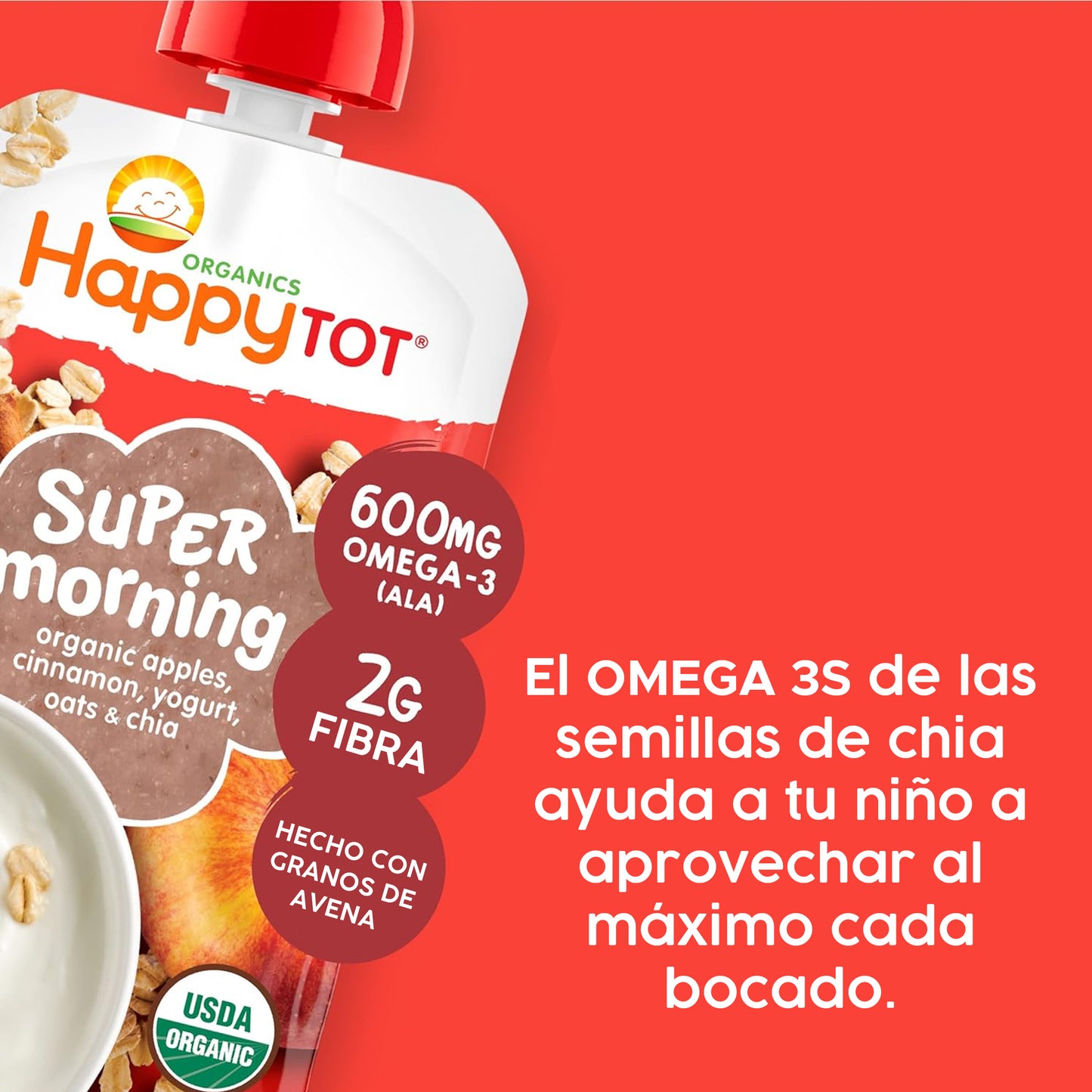 Compotas Super Mornings Manzana, Canela y Yogurt 8 Unidades