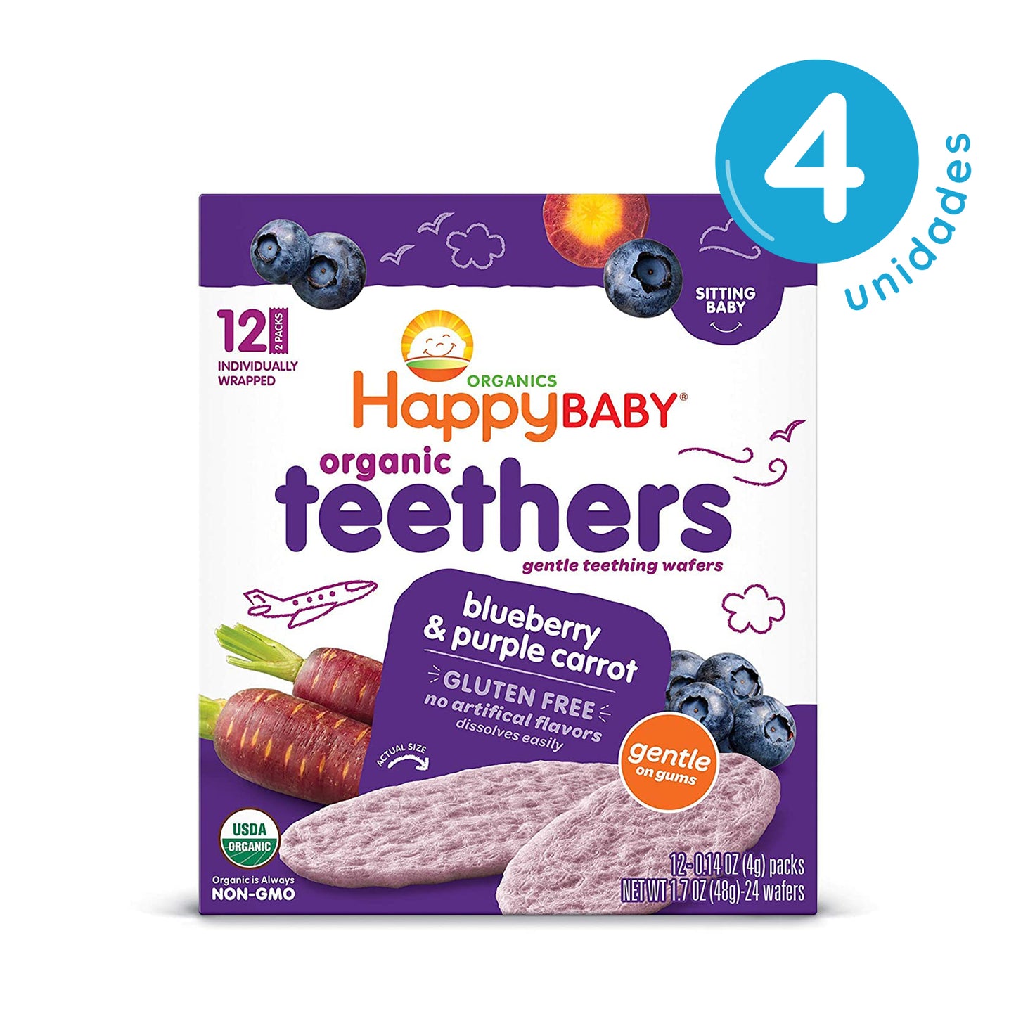 Teethers Arándanos y Zanahoria Morada 4 Unidades