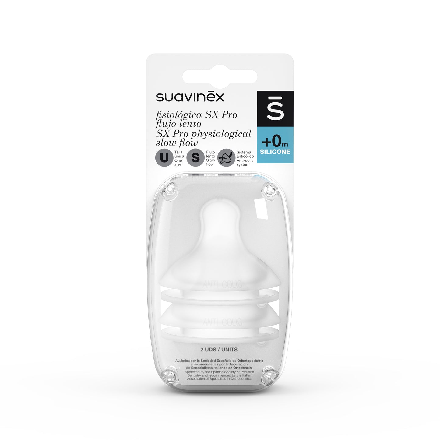 Tetina Fisiológica de Silicón para Colour Essence Flujo S Lento 2 Unidades