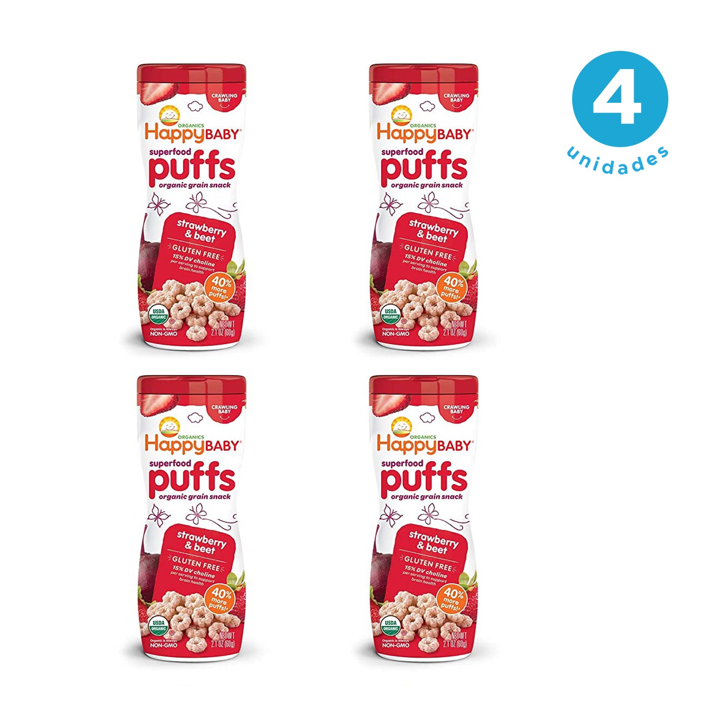 Puffs Fresa Remolacha 4 Unidades