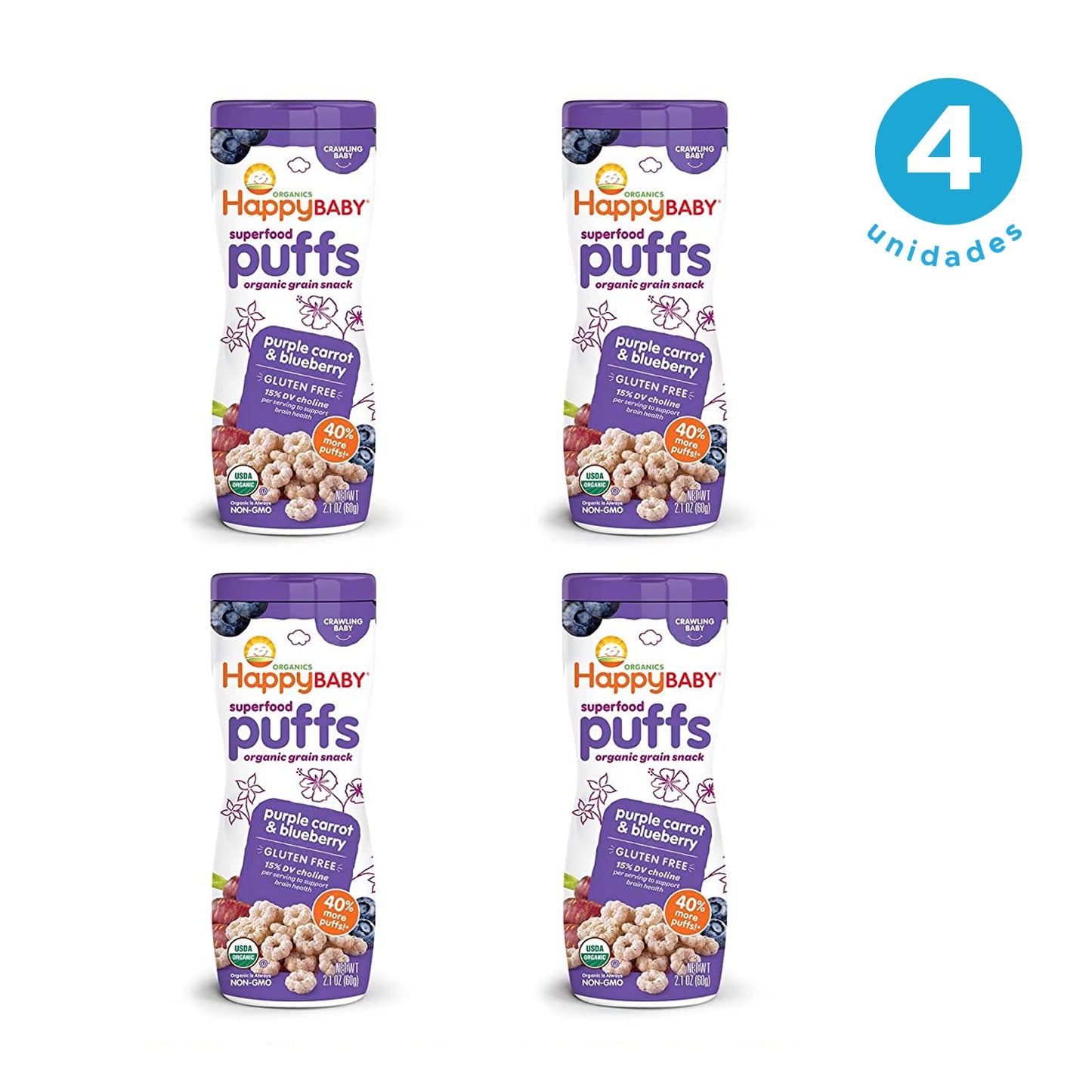 Puffs Zanahoria Morada y Arándanos x4