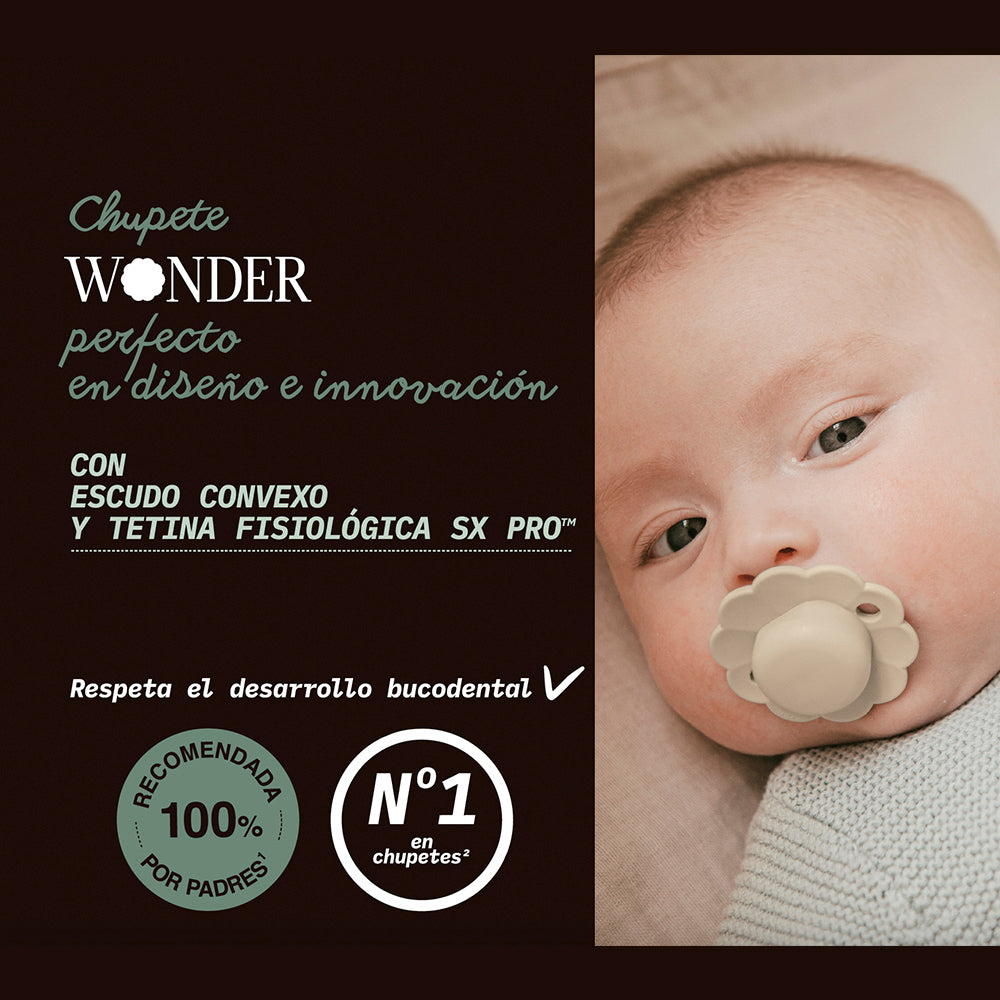 Pepes Wonder con Tetina Fisiologica SX PRO 6-18 meses Corinto y Gris